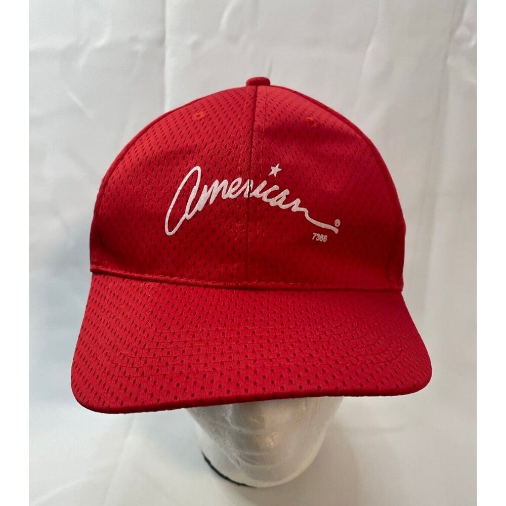 American hat cap 7 1/2" strap back mesh breathable Vitronic red